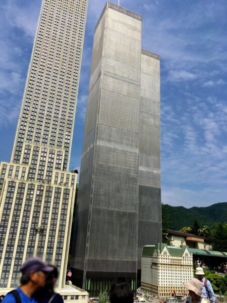 東武ワールドスクウェアの精巧なミニチュア建造物 ワールドトレードセンター