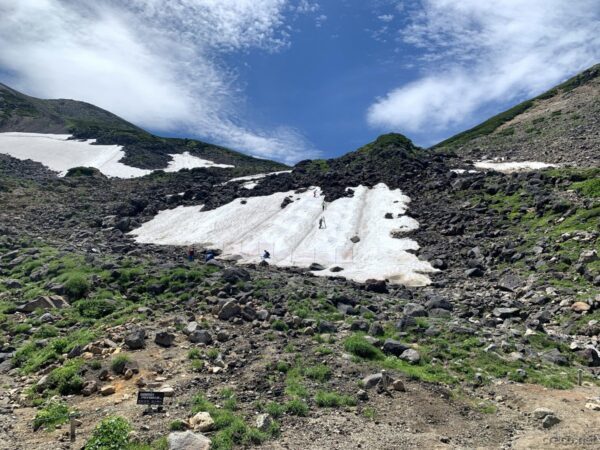 肩ノ小屋口の残雪