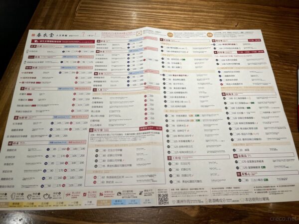 春水堂創始店のメニュー