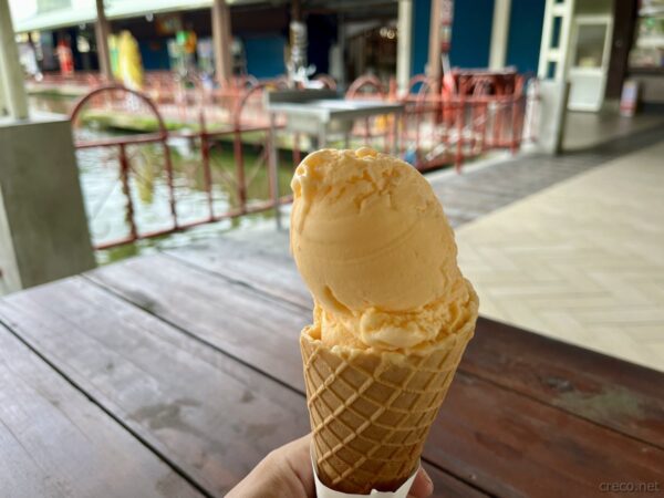 パパイヤ風味のソフトクリーム