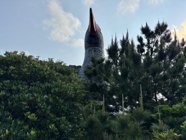 辺戸岬の祖国復帰闘争碑への遊歩道。岩山の頂に建つ記念碑へと続く石畳の道、沖縄最北端の聖地。