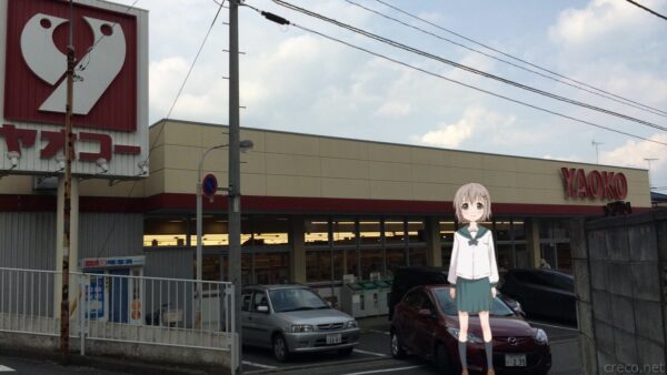 赤いYAOKOロゴが目を引くスーパー・ヤオコー飯能店の店構え（2020年閉店）