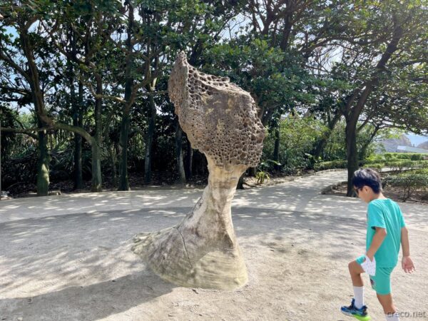 女王頭岩のレプリカ
