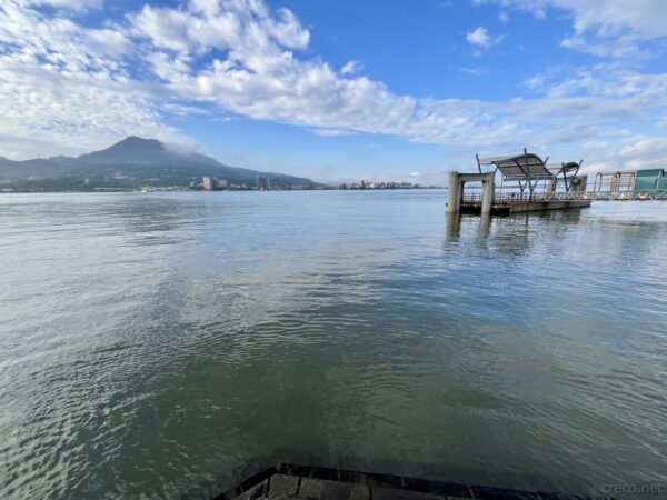 淡水河と対岸の観音山