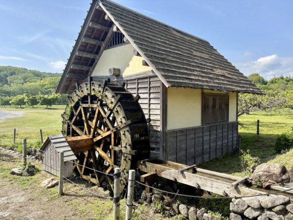 巾着田のシンボル、巾着田水車小屋。